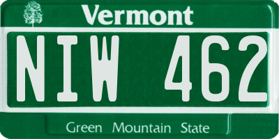 VT license plate NIW462