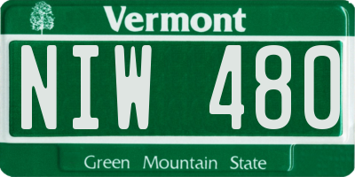 VT license plate NIW480
