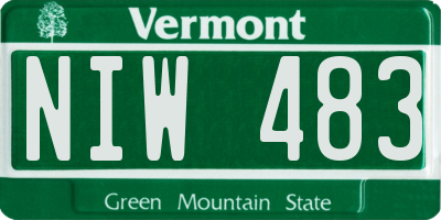 VT license plate NIW483