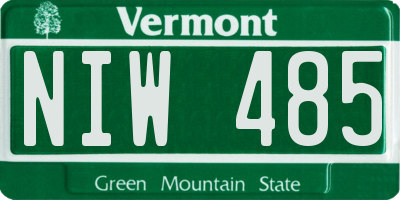 VT license plate NIW485