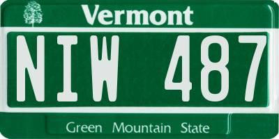 VT license plate NIW487
