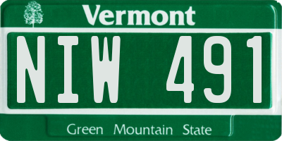 VT license plate NIW491