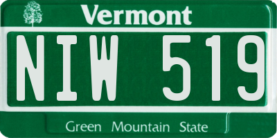 VT license plate NIW519