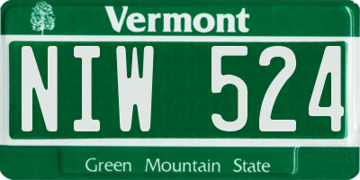 VT license plate NIW524