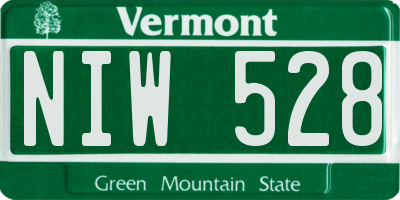 VT license plate NIW528