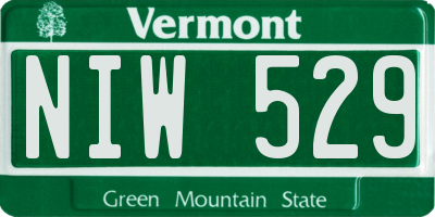 VT license plate NIW529