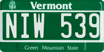 VT license plate NIW539