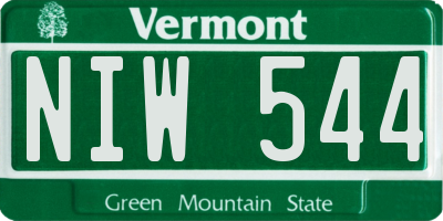 VT license plate NIW544