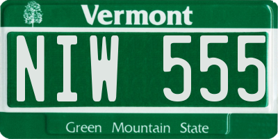 VT license plate NIW555