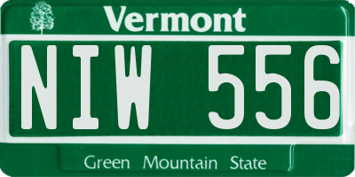 VT license plate NIW556