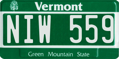 VT license plate NIW559