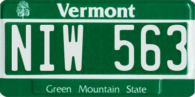 VT license plate NIW563