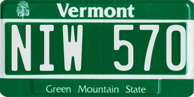 VT license plate NIW570