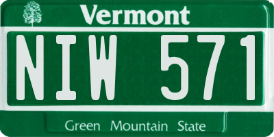 VT license plate NIW571