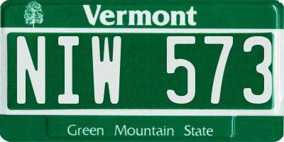 VT license plate NIW573