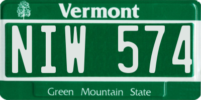 VT license plate NIW574
