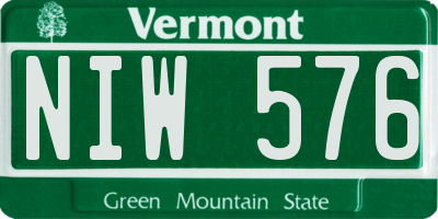 VT license plate NIW576