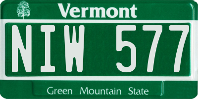 VT license plate NIW577