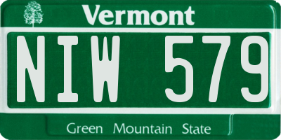 VT license plate NIW579