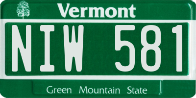 VT license plate NIW581