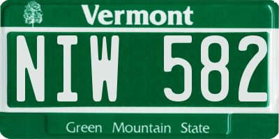 VT license plate NIW582