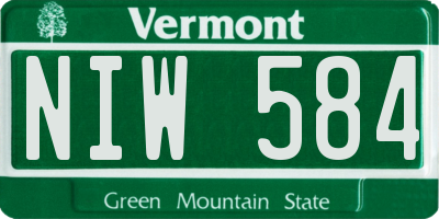 VT license plate NIW584