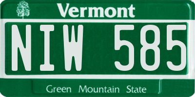 VT license plate NIW585