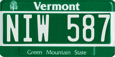 VT license plate NIW587