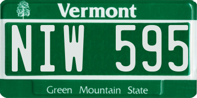 VT license plate NIW595