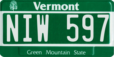 VT license plate NIW597