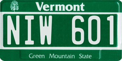 VT license plate NIW601