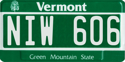 VT license plate NIW606