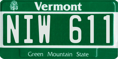 VT license plate NIW611