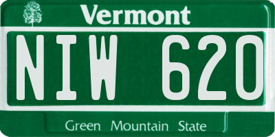 VT license plate NIW620