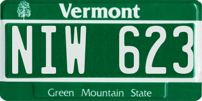 VT license plate NIW623