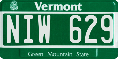 VT license plate NIW629