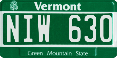 VT license plate NIW630