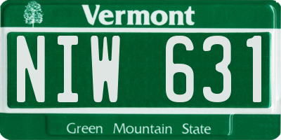 VT license plate NIW631