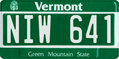 VT license plate NIW641