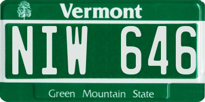 VT license plate NIW646