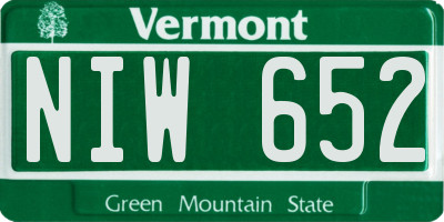 VT license plate NIW652