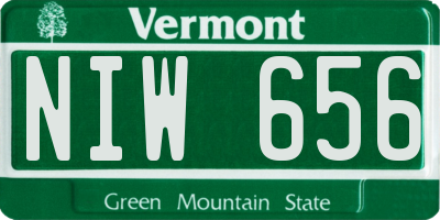 VT license plate NIW656