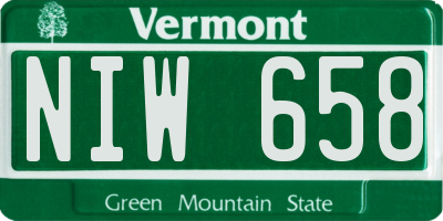 VT license plate NIW658