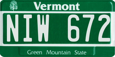 VT license plate NIW672