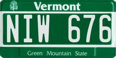 VT license plate NIW676