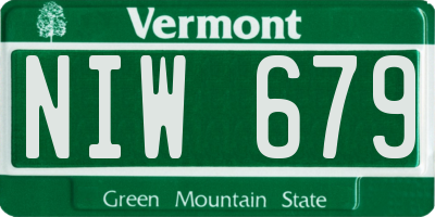 VT license plate NIW679