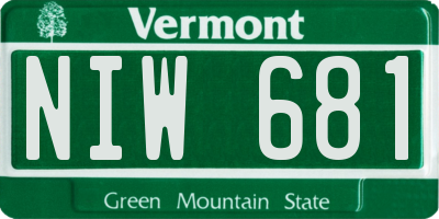 VT license plate NIW681