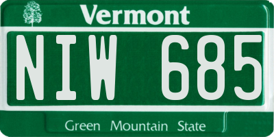 VT license plate NIW685