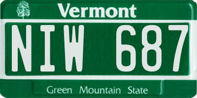 VT license plate NIW687