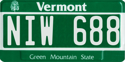 VT license plate NIW688